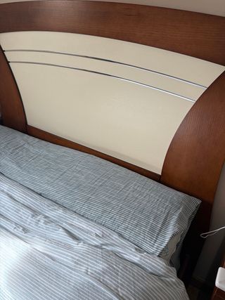 Dormitorio completo madera y tela