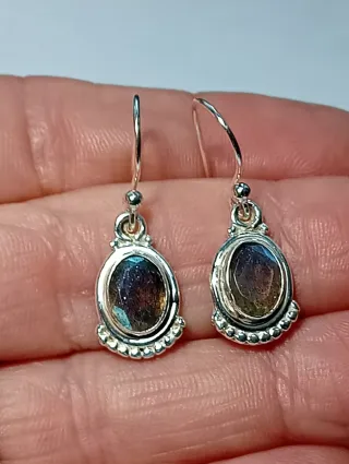 Pendientes Plata Ley labradorita