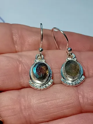 Pendientes Plata Ley labradorita