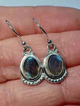 Pendientes Plata Ley labradorita