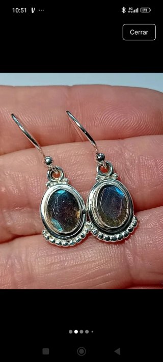 Pendientes Plata Ley labradorita