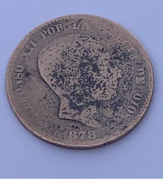 Moneda 1878 Alfonso XII 10 Céntimos Cobre