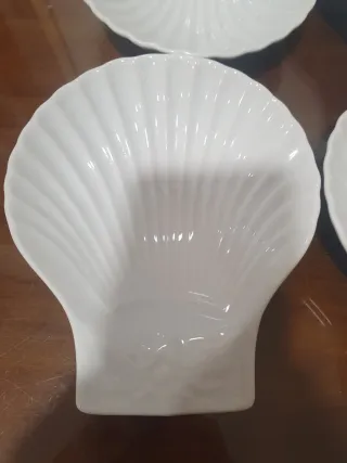Set 6 Cuencos Porcelana Blanca Forma Concha