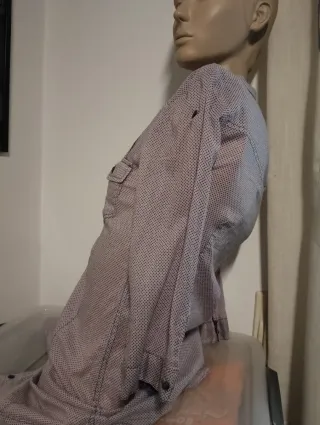 Camisa Larga blanca y morada