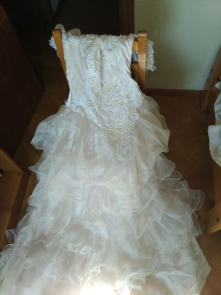 Vestido de Novia Talla 40 Rosa y Blanco