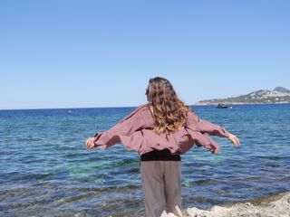 Kimono marrón rosado