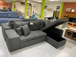Chaise longue gris convertible en cama