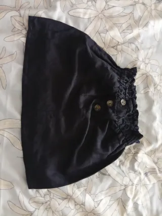 Minifalda de lino negra
