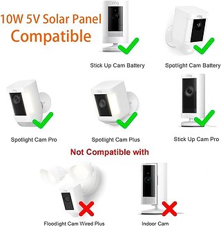 2 Paneles Solares 10W/5V para cámaras Ring