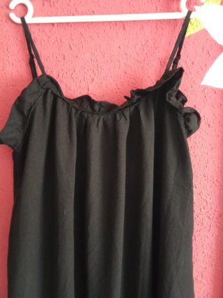 Vestido negro largo tejido fresquito Xl