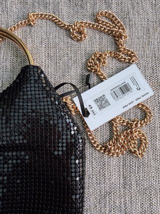 Bolso fiesta negro Tintoretto con cadena dorada