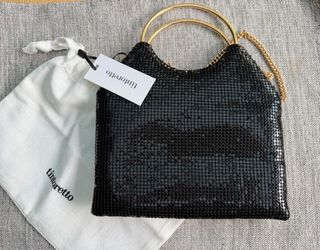 Bolso fiesta negro Tintoretto con cadena dorada