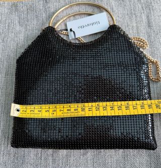 Bolso fiesta negro Tintoretto con cadena dorada