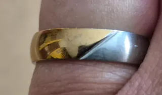 Anillo bicolor dorado y plateado