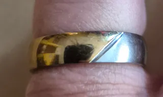 Anillo bicolor dorado y plateado