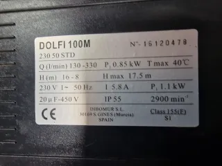 Bomba piscina Dolfi 100M 0,85 kW
