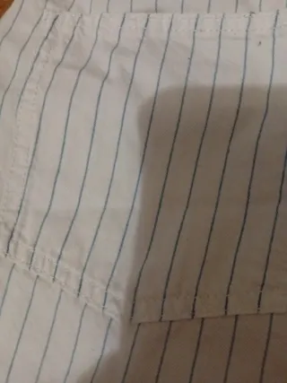 Pantalón corto blanco rayas azules T.36