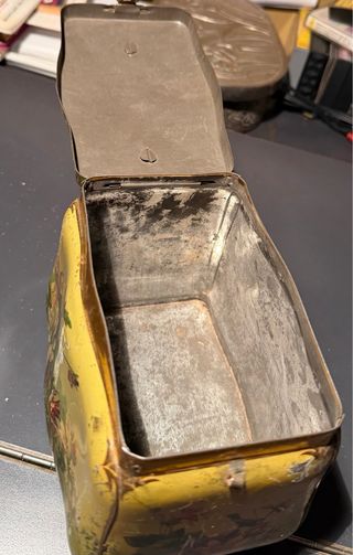 Splendida scatola vintage in metallo