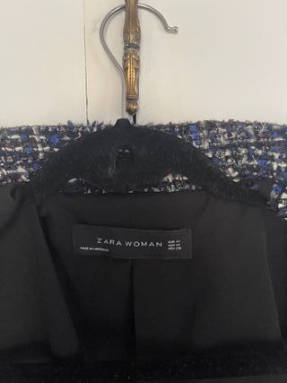Blazer Tweed Zara NUEVO - Hilos Plateados Metaliz