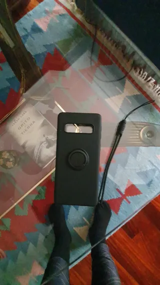 Funda Samsung Galaxy S10 5G Negra + Agarre + Cinta