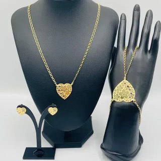 Pendientes Corazón Flores Circonita 18K