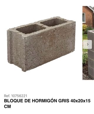 78 Bloques0, Hormigón Gris 40x20x15 cm