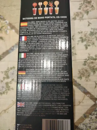 Batidora Portátil Recargable EUROTEC CD-1002G