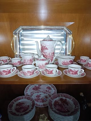 Vajilla Pontesa Cerámica Roja y Blanca