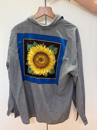Camisa Jesus Lopez Cuadros Blanco y Negro