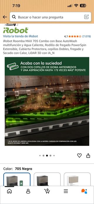 iRobot Roomba MAX 705 Combo con Base AutoWash