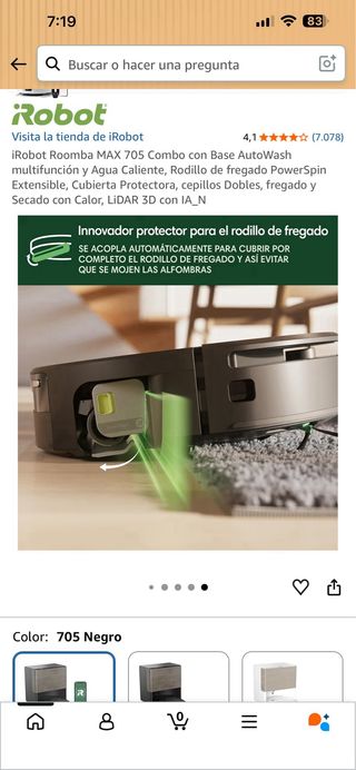 iRobot Roomba MAX 705 Combo con Base AutoWash
