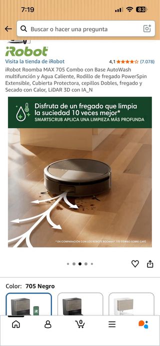iRobot Roomba MAX 705 Combo con Base AutoWash
