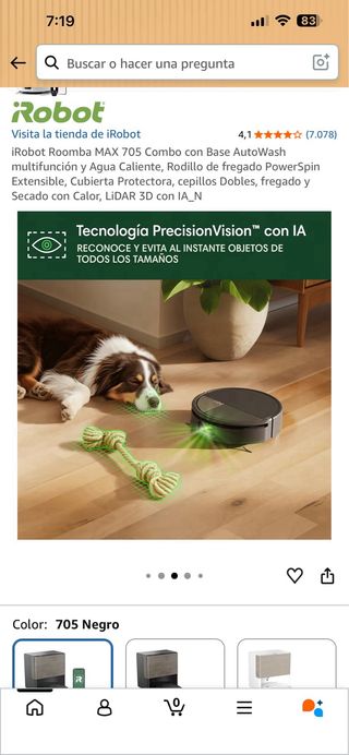 iRobot Roomba MAX 705 Combo con Base AutoWash