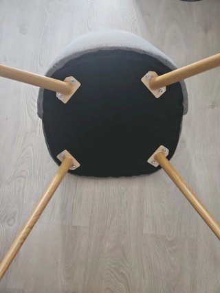 Sillas comedor gris con patas de madera (4 uds)