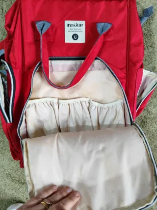 Mochila para coche de bebé roja