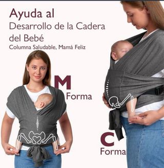 Fular portabebés Momcozy gris