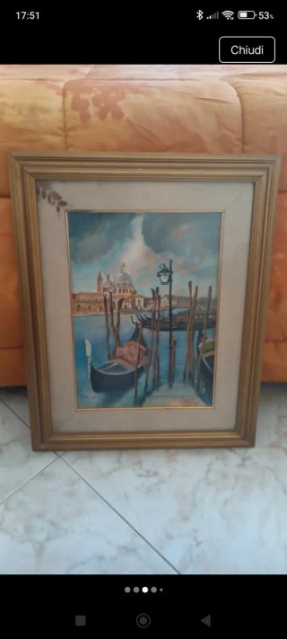 Quadro dipinto a mano Venezia Gondole