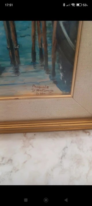 Quadro dipinto a mano Venezia Gondole