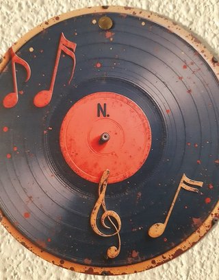 Póster Metal Vinilo Notas Musicales