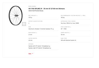 DT Swiss HX1700 29" trasera 35 mm con garantía