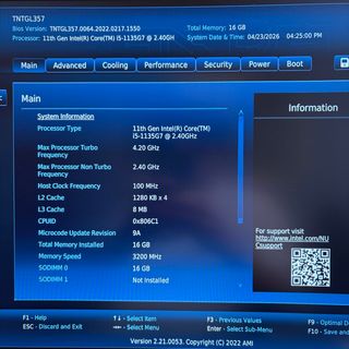 Intel NUC 11TNH i5 Mini PC 16GB RAM 256GB NVME
