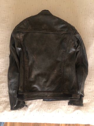 Chaqueta de cuero para moto hombre
