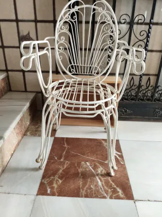 Sillas de forja blancas (2 unidades)