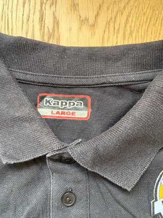 Polo Kappa vintage de equipo de futball  gris y ne