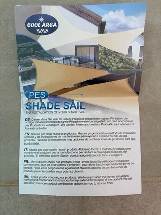 Toldo Vela 5x5x7m Arena Nuevo