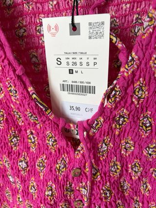 Top Zara rosa talla S