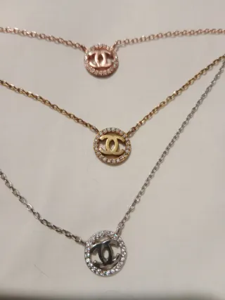 Collar Plata Ley Doble Cadena Chanel