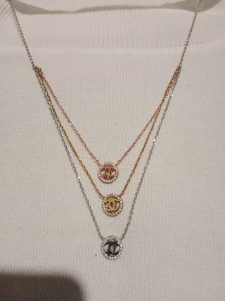 Collar Plata Ley Doble Cadena Chanel