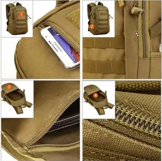 Mochila Negra Táctica 20L Impermeable Nueva