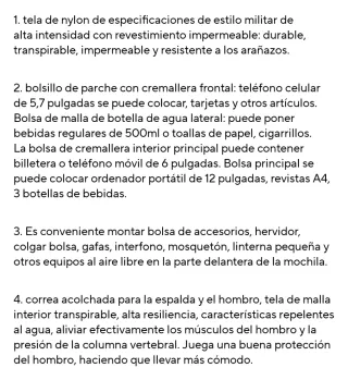 Mochila Negra Táctica 20L Impermeable Nueva